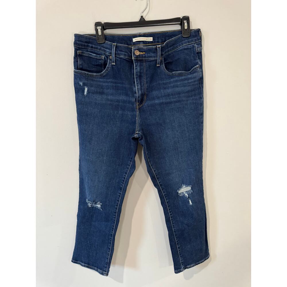 Levi’s 724 High Rise Straight Crop Jeans Size 32 – Light Distressing, EUC